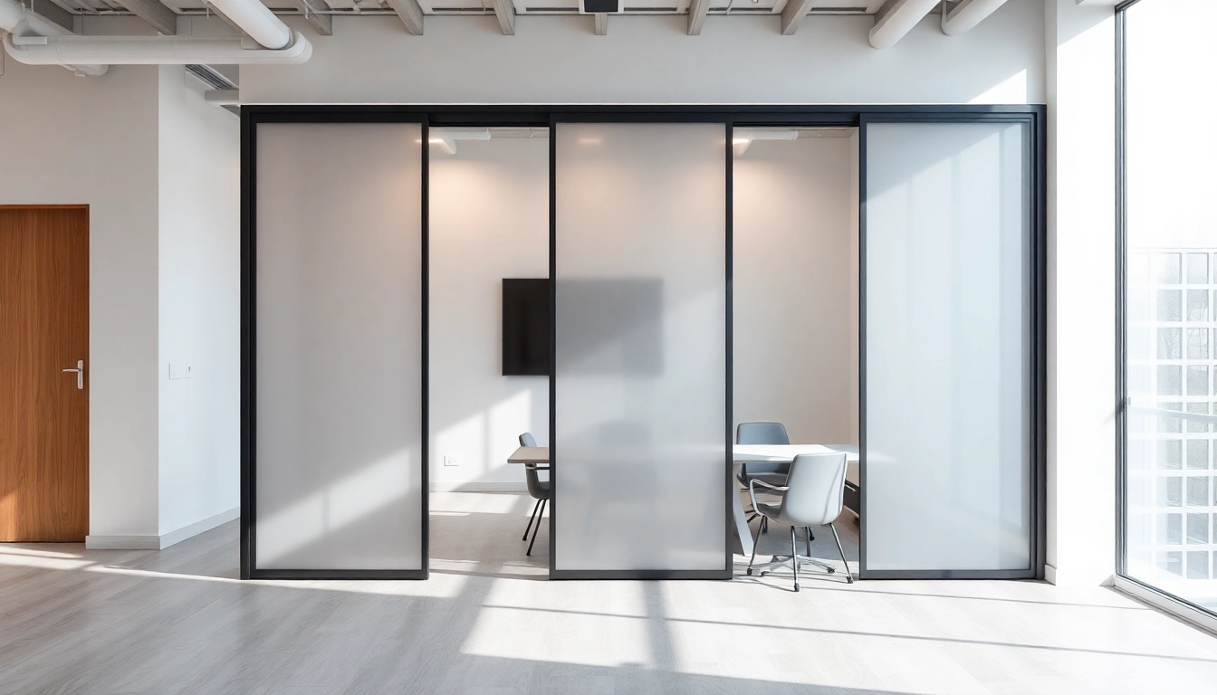 Visualize a Folding Partition Wall enhancing a contemporary office layout, showcasing versatility and elegance.