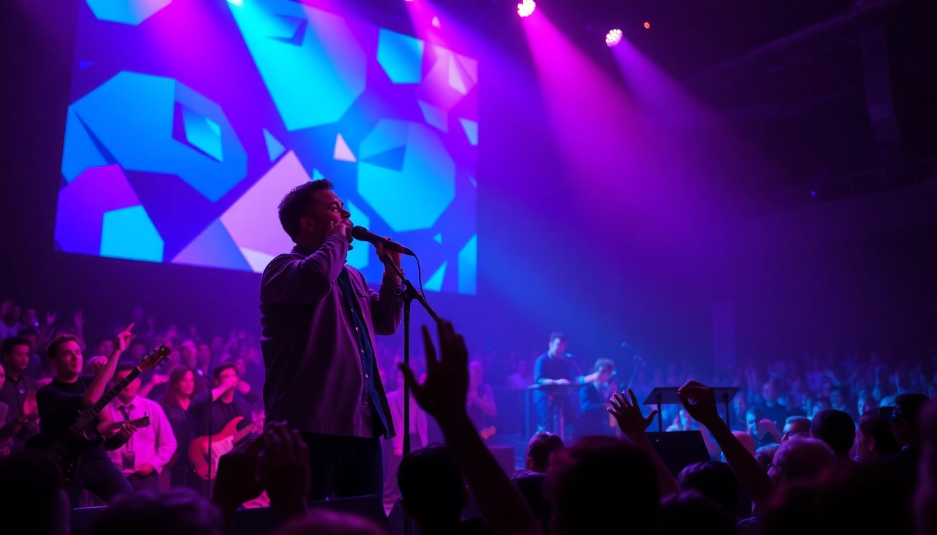 Elevate Visual Aesthetics with a live performance showcasing vibrant lights and music.