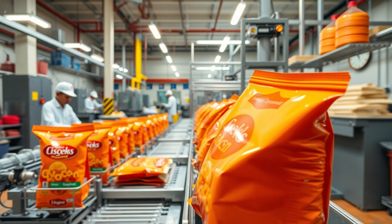 Showcasing Annapurna Universal Foods Pvt Ltd's snack production process in a vibrant factory setting.
