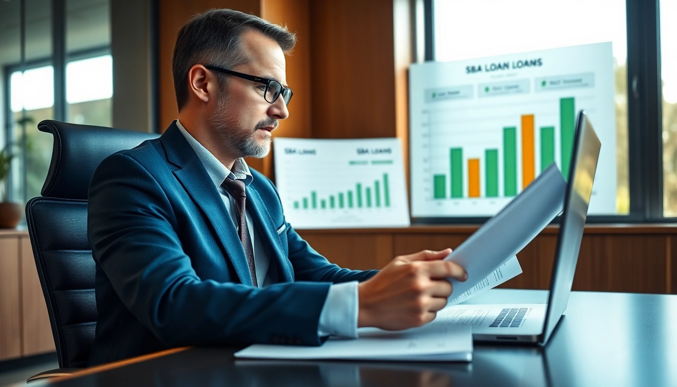 Understand SBA loan requirements with a focused financial advisor reviewing documents.