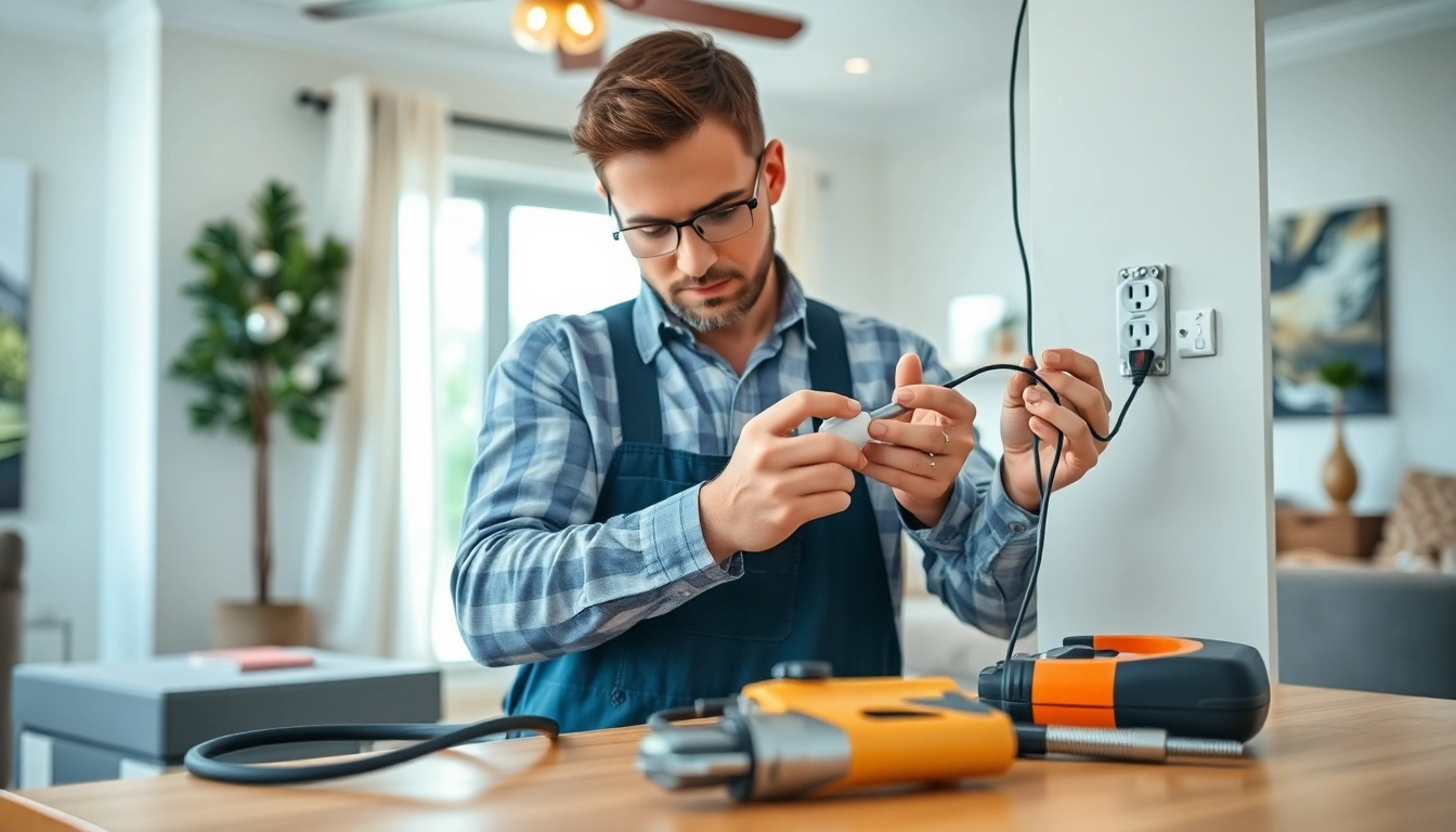 Electrician Clearwater repairing wiring in a residential setting with expert precision.