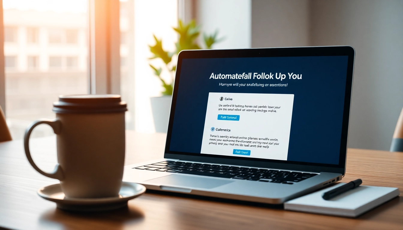 Enhance email follow-up automation with an organized workspace showcasing productivity tools.