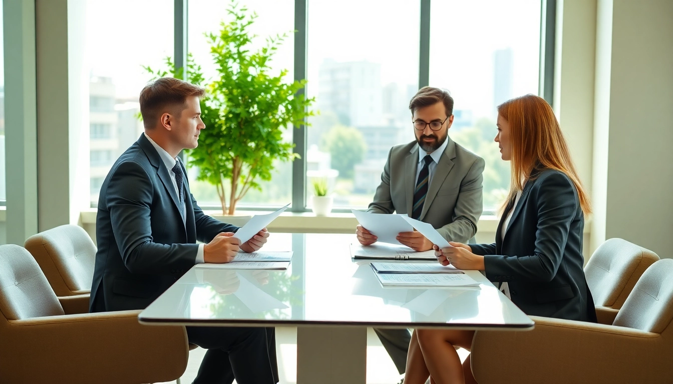 Environmental law firm professionals collaborating on sustainable legal strategies.