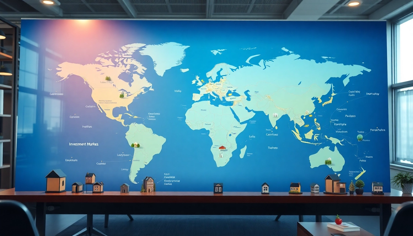 Identify how to find international real estate investment opportunities through a global investment map