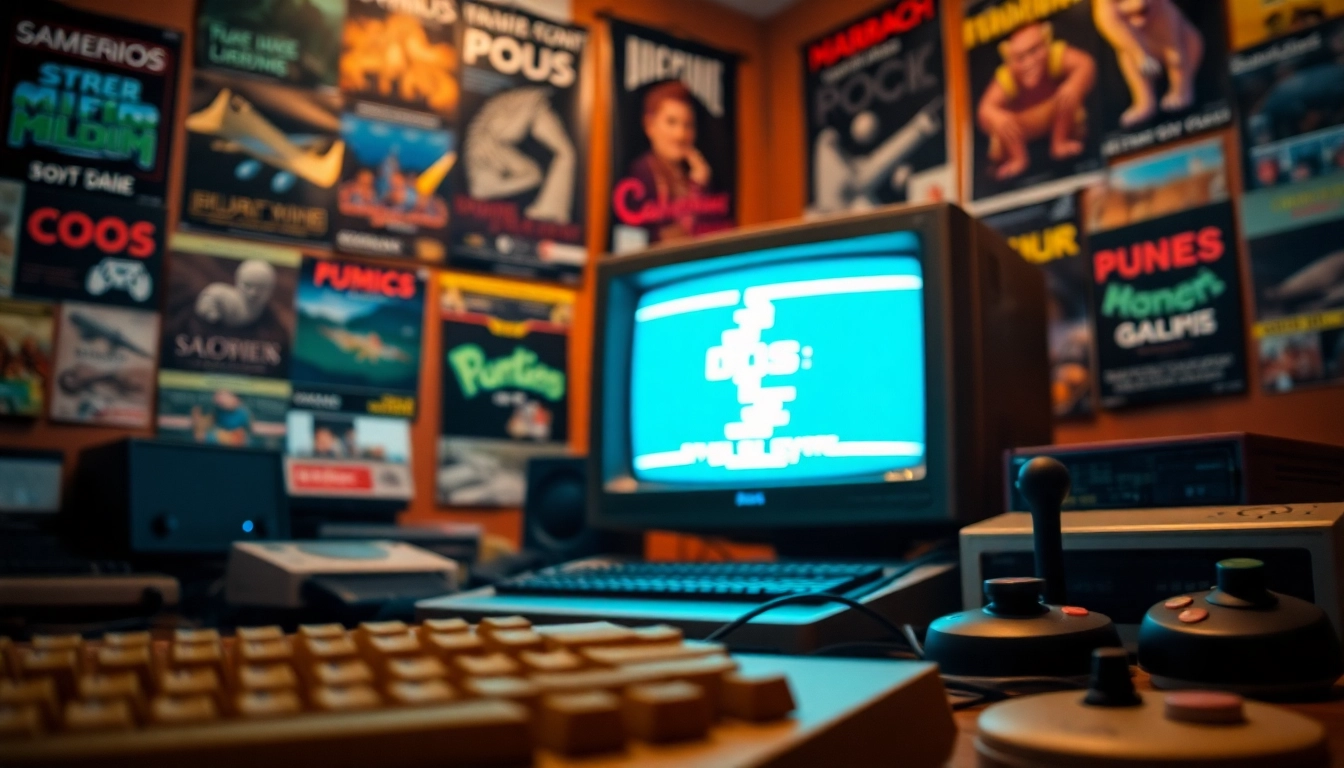 Play classic dos games online in a nostalgic gaming setup showcasing retro peripherals.