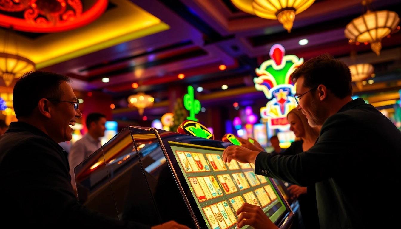 Permainan slot yang menarik di mesin game slot di kasino.