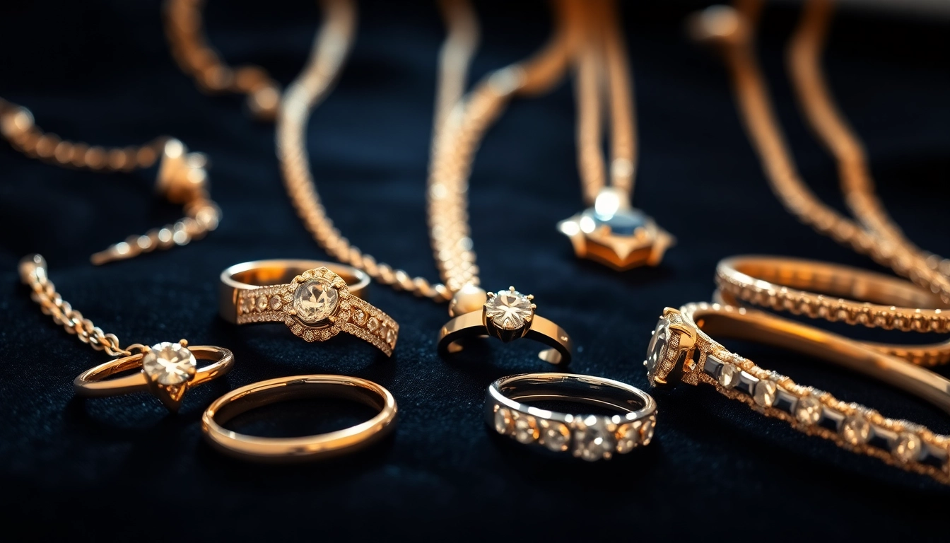 Shop the best jewelry collection featuring elegant rings and necklaces displayed luxuriously.