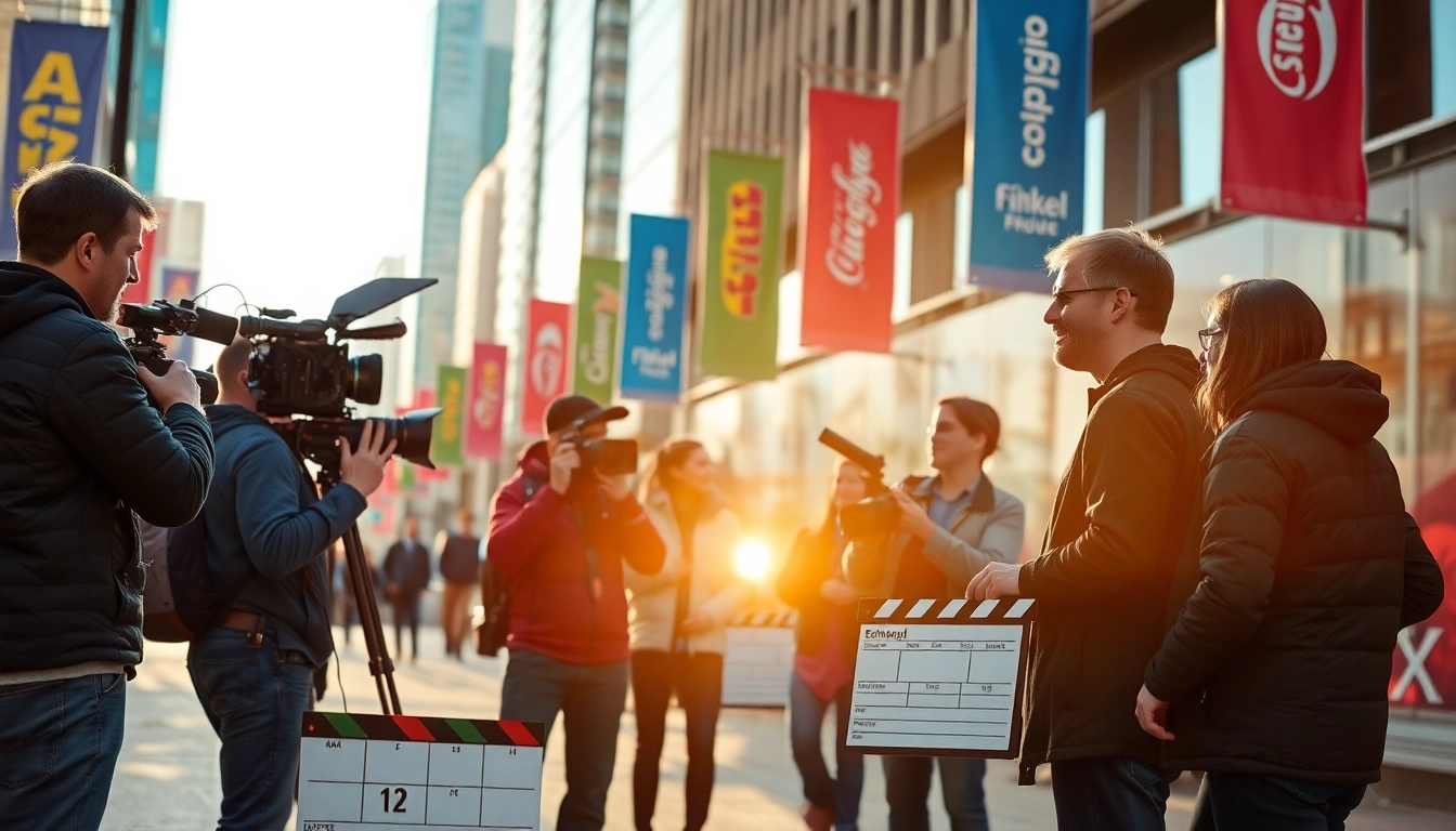 Edmonton production companies filming in an urban setting showcasing creativity and teamwork.