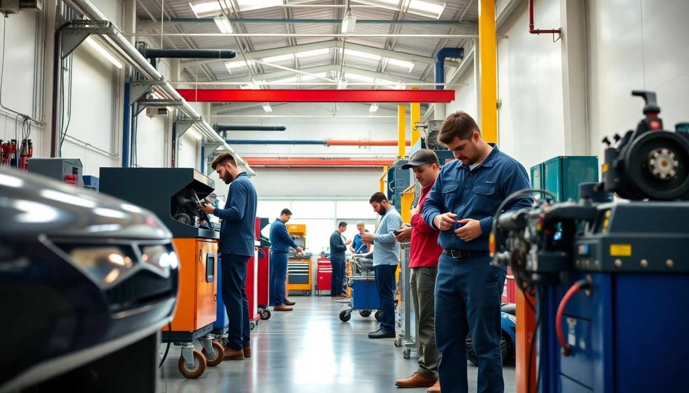 Students actively engaging in training programs at a trade school Knoxville TN for practical skills development.