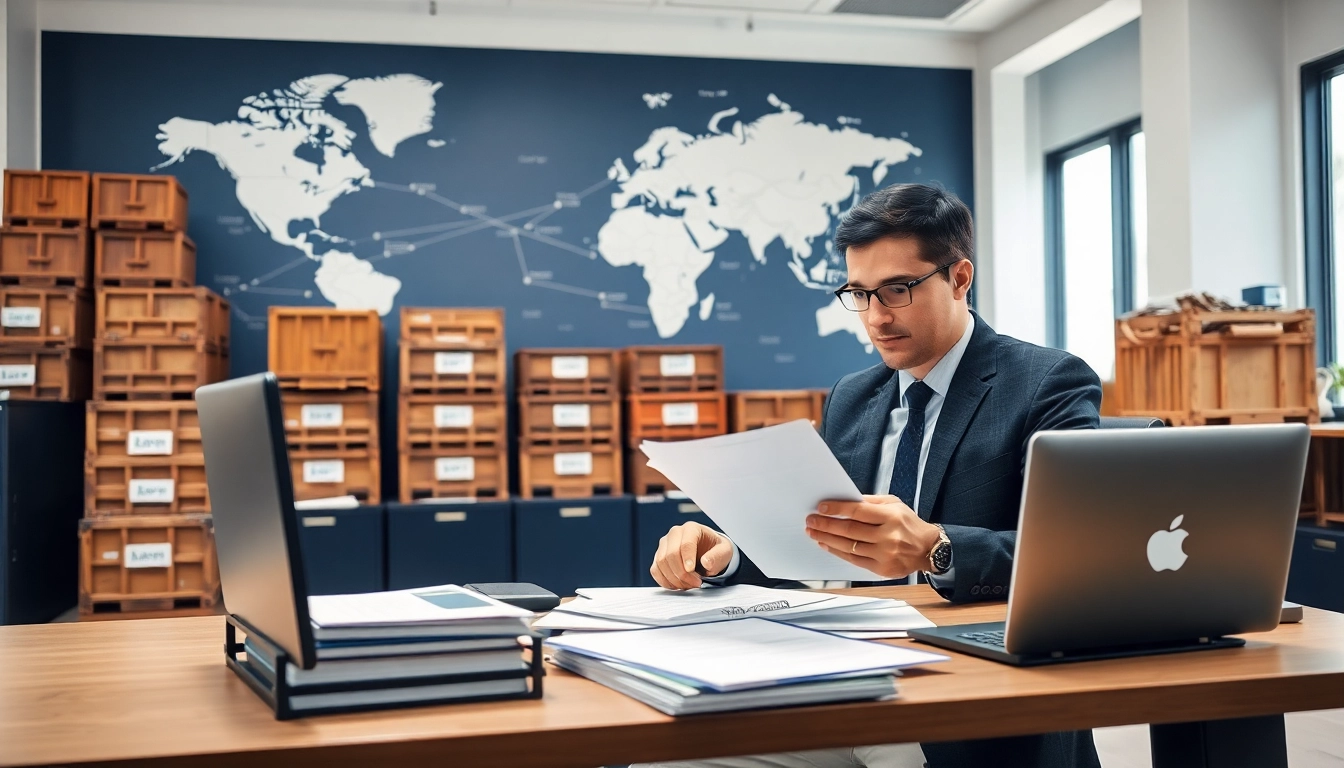 Importers assessing vital documentation in a professional office setting.