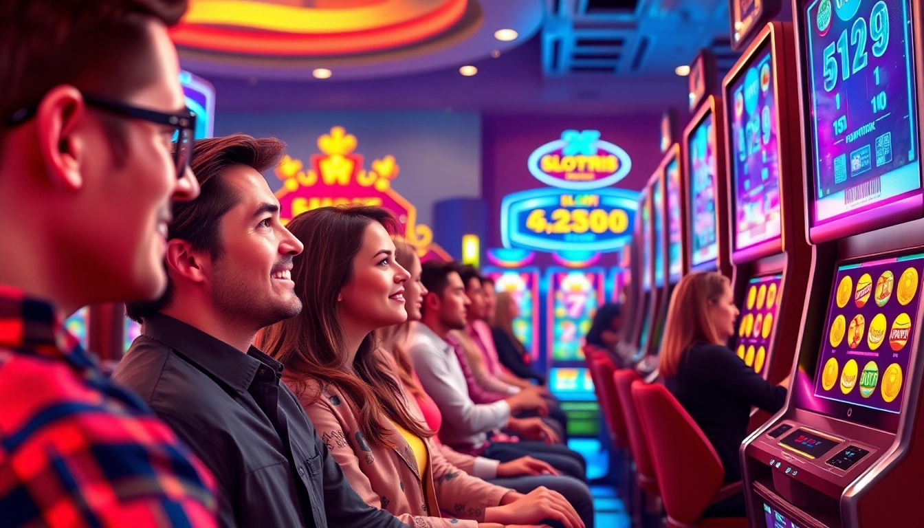 Slot QRIS menampilkan pemain yang bersemangat dalam permainan mesin slot yang menarik.