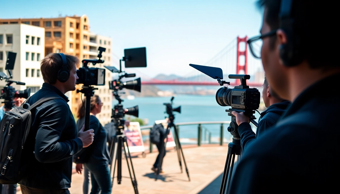Capturing vibrant video production san francisco with a professional film crew amidst iconic landmarks.