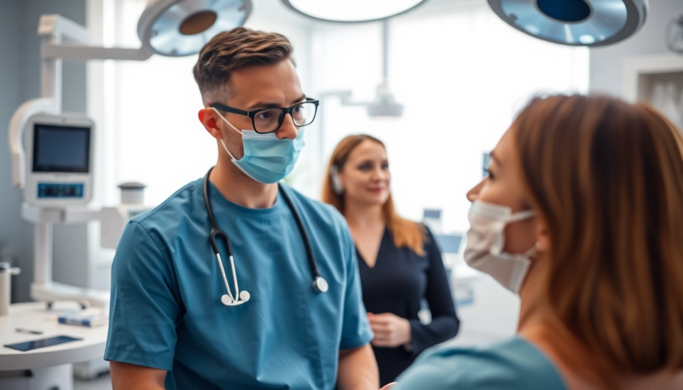 Beratung zur Plastische Chirurgie Braunschweig mit einem Chirurgen und Patient.