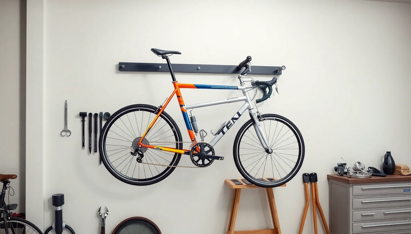 Securely hang your bike wall rack in a stylish garage environment to save space and enhance organization.