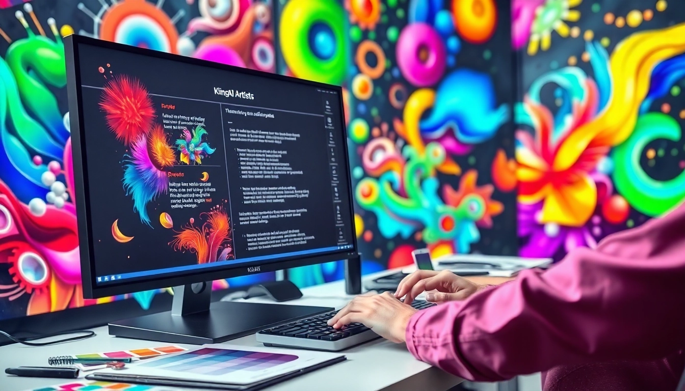 Craft engaging visuals with KlingAI Prompts while a digital artist creates stunning designs.
