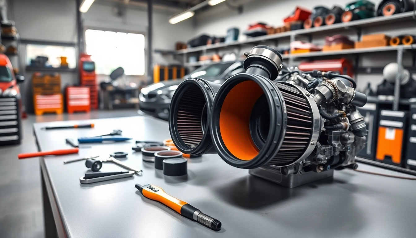 Showcase of a dual intake system installation highlighting professional automotive craftsmanship.