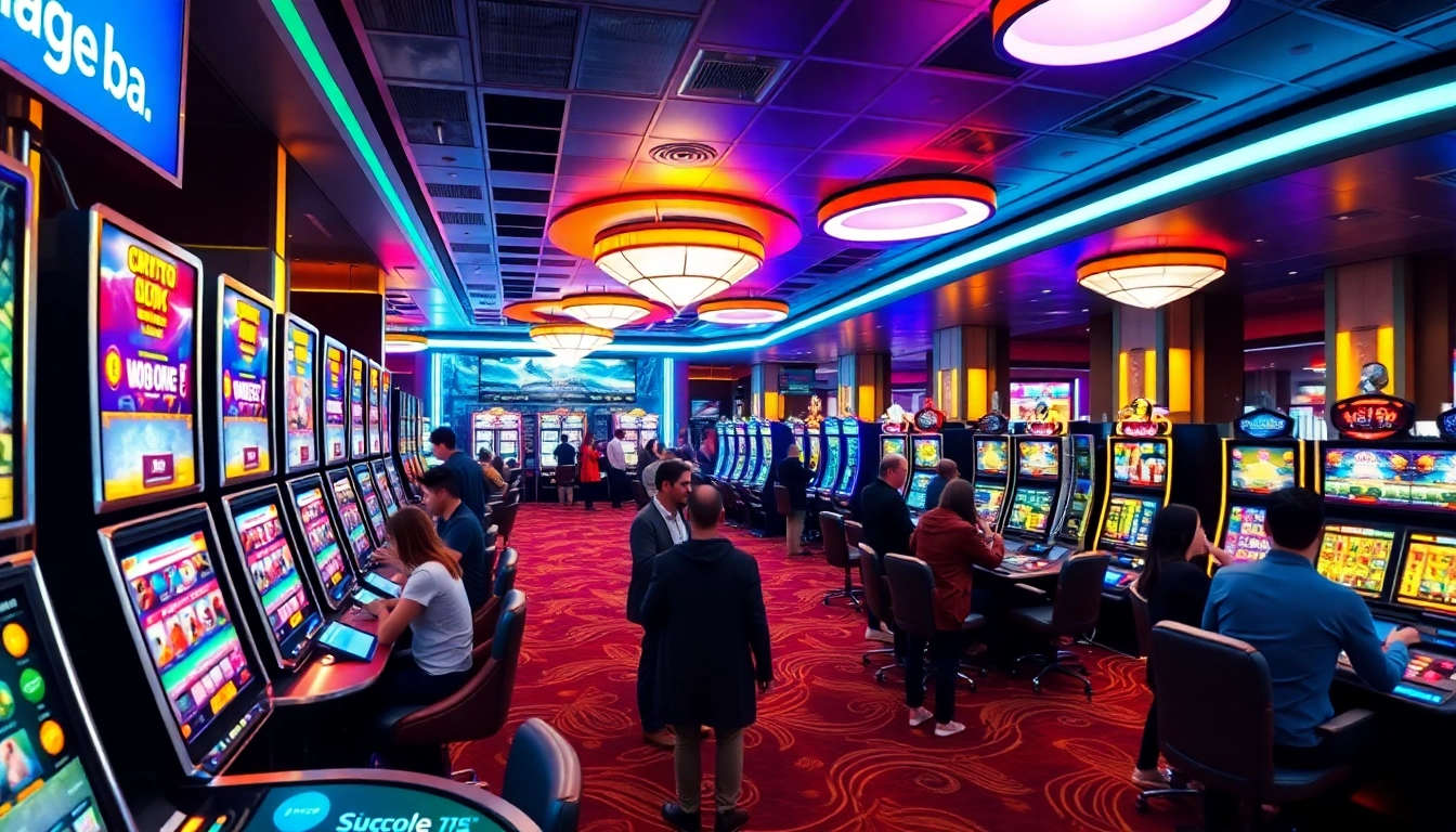 Engaged players enjoying games in vibrant Crypto Casinos with an inviting atmosphere.